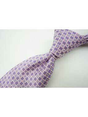 Eton Violet Periwinkle Foulard 100% Silk Tie Brand New With Tags